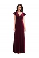Flutter Sleeve Velvet Maxi Bridesmaid Dress / Prom Dress with Pockets UK