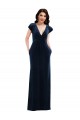 Flutter Sleeve Wrap Bodice Formal Velvet Maxi Bridesmaid Dress / Prom Dress with Pockets UK