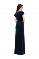 Flutter Sleeve Wrap Bodice Formal Velvet Maxi Bridesmaid Dress / Prom Dress with Pockets UK