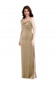 Asymmetrical One Shoulder Formal Velvet Maxi Slip Bridesmaid Dress / Prom Dress UK