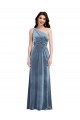 One Shoulder Draped Velvet Maxi Bridesmaid Dress / Prom Dress UK