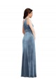 One Shoulder Draped Velvet Maxi Bridesmaid Dress / Prom Dress UK