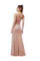 One Shoulder Formal Stretch Velvet Bridesmaid Dress / Prom Dress with Front Slit UK