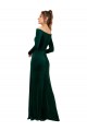 Off the Shoulder Long Sleeves Formal Stretch Velvet Bridesmaid Dress / Prom Dress UK