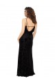V-Neck Cowl Back Floral Velvet Bridesmaid Dress with Front Slit and Deep V-Neck UK