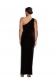 One Shoulder Long Formal Velvet Bridesmaid Dress / Prom Dress with Side Split and Shoulder Tie UK