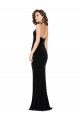 Halter Neck Wide Straps Long Velvet Bridesmaid Dress / Prom Dress with Side Split UK
