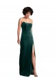 Scooped Strapless Long Formal Velvet Bridesmaid Dress / Prom Dress with Daring Side Slit UK